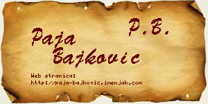 Paja Bajković vizit kartica